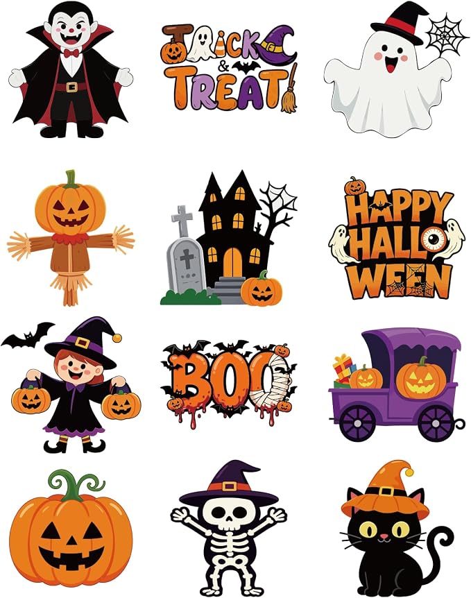 240pcs Cute Halloween Stickers, 2" Halloween Gifts Tag Stickers - skull sticker