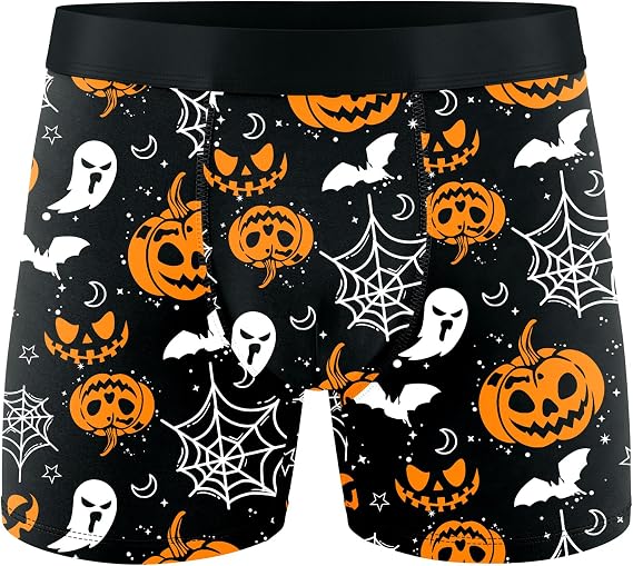 Mens Boxer Briefs Funny Novelty Print Underwear for Men Soft Comfortable Underpants with Pouch M-2XL - skull swimsuit