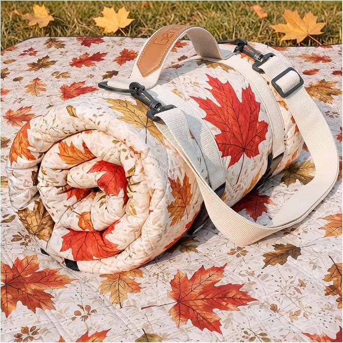 Genovega Waterproof Picnic Blanket Beach Mat Outdoor Outside Rug Tent Carpet Extra Large Foldable Sandproof Autumn Decor Halloween Decoration Roadside Outdoor Thanksgiving Essentials Fall Party Stuff - skull carpet