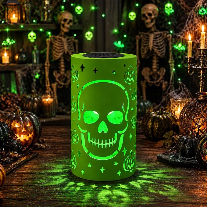 Halloween Decorations Skeleton Skull Lantern Solar Halloween Lights Outdoor