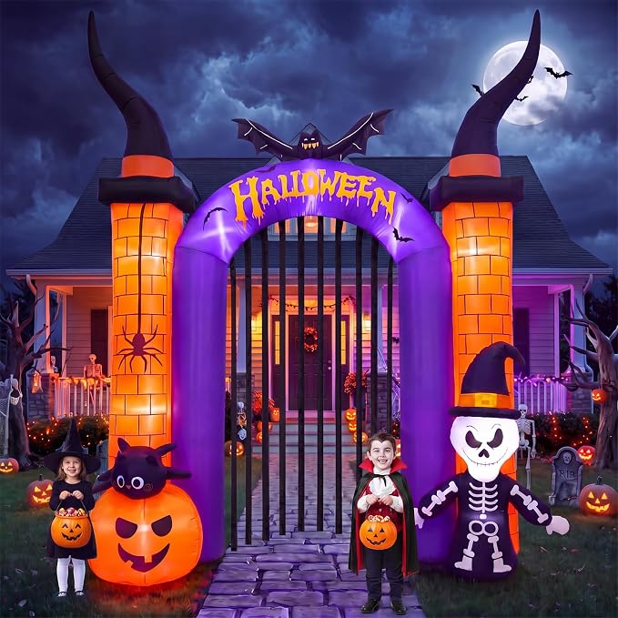 12.5FT Giant Halloween Inflatable Archway Outdoor Decoration - skull inflatable