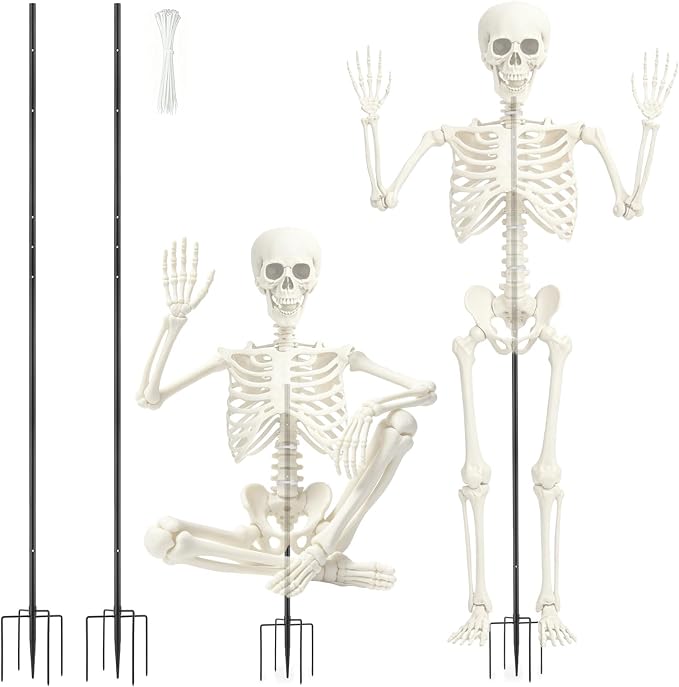 Skeleton Stand for Halloween Adjustable Skeleton Statue Stand Outdoor(2Set) - skeleton