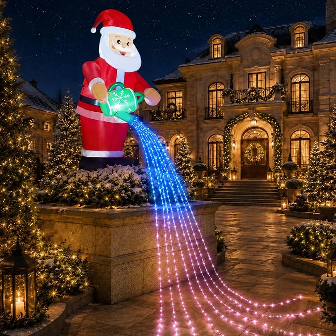 AerWo 11 FT Christmas Inflatables, Blow Up Santa Inflatable Outdoor Decor - skull inflatable