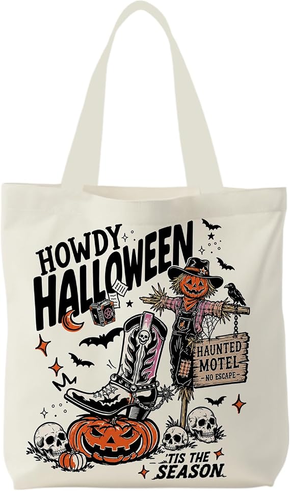 Halloween Ghost Tote Bag for Candy Gifts - sugar skull boots