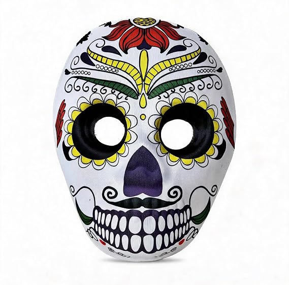Day of the Dead Sugar Skull Mask Mexican Dia de los Muertos Floral Mask - skull backpack