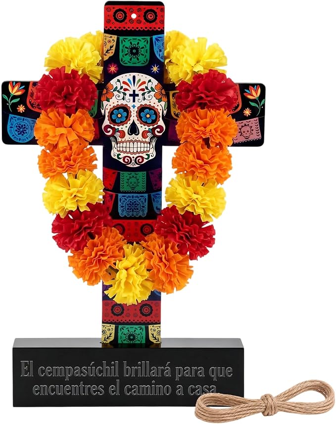 Amyhill Dia De Los Muertos Decor Wood Day of The Dead Cross Decor, Stylish