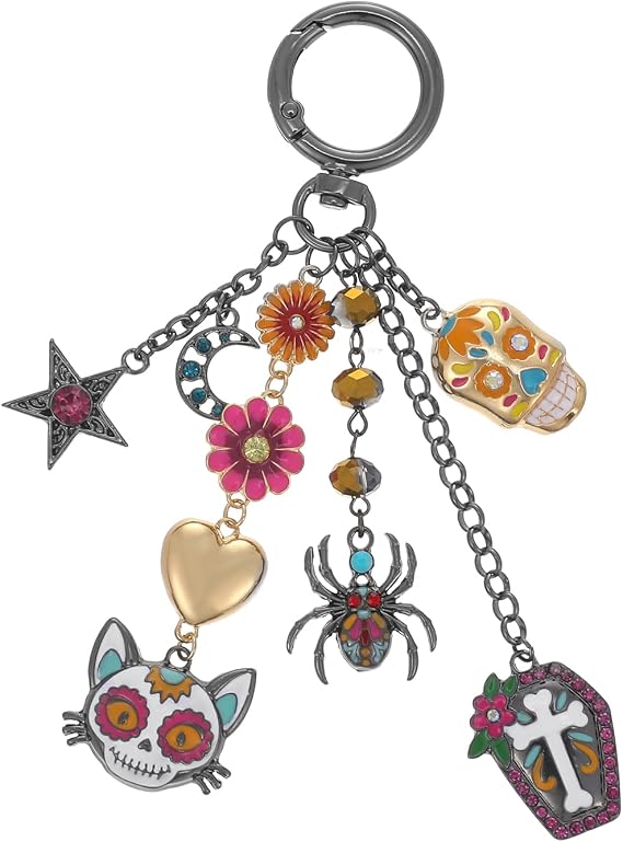Madison Tyler Halloween Keychain Cat Ghost Martini Skull Spooky Bag Charm