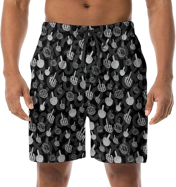 Men's Pajama Shorts Funny Sleep Shorts with Pockets - skull pajamas