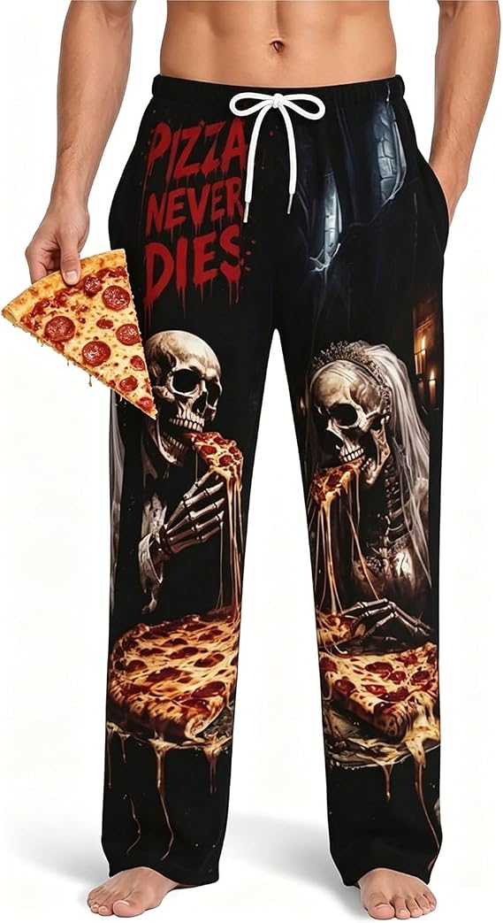 Funny Mens Pajama Pants Novelty Lounge Pants with Pockets Xmas Gifts - skull pajamas