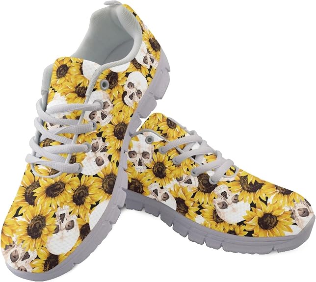 Women Sports Shoes Walking Running Mesh Workout Gym Shoe Sneaker - sugar skull boots