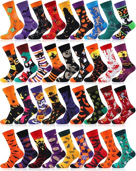 Vabean Funny Men's Socks - sugar skull costume