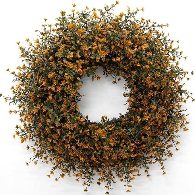 26 Inch Fall Boxwoods Wreaths for Front Door Large Wreath Home Decor