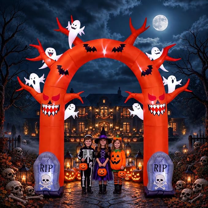 10FT Halloween Inflatable Archway Outdoor Decorations, Giant Blow Ups Arch