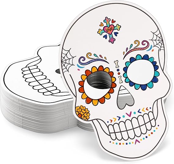 Day of The Dead Craft Mask Kit, Dia De Los Muertos Sugar Skull Mask - sugar skull makeup