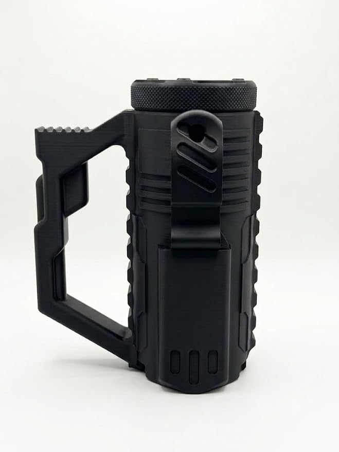 Modern Tactical Beer Bottle Insulator with Integrated Opener – Heavy Duty Rugged Can Cooler Mug for 11.2 oz Glass Bottles, Durable Skull Drink Holder for Tailgating, BBQ, Pool Parties - skull bottle