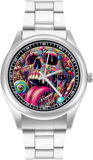 Watch for Men Big Face Stainless Steel Wrist Watch Personality - skull watch