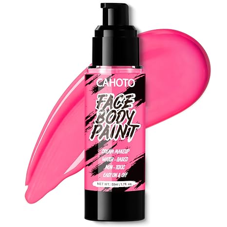 Pink Water-Based Full-Coverage Face and Body Paint Cream Makeup - sugar skull makeup