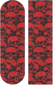 SUABO Skateboard Grip Tape Skull Scooter Griptape Deck Sandpaper Longboard Sheet Sticker 9" x 33" - skull sticker