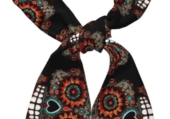Fashion Women Satin Scarves Sugar Skulls Print Day Of The Dead Scarves For Bag Accessories