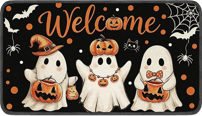 Romart Halloween Ghost Doormat 16" x 28" - skull door mat