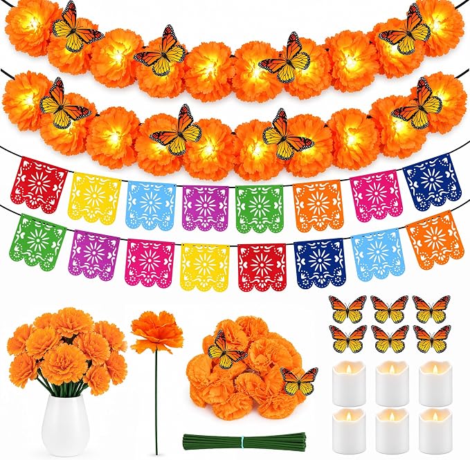 Dia de Los Muertos Decorations, Day of the Dead Ofrenda Decor Kit - skull carpet
