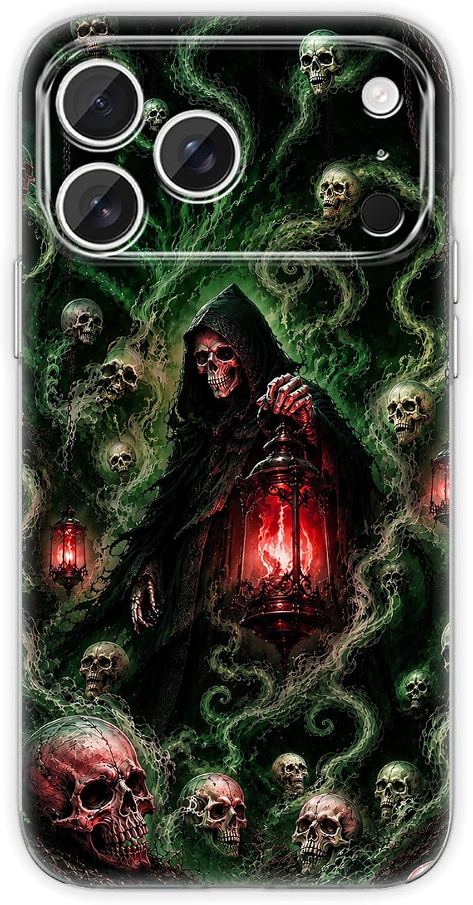 Reaper Skull Halloween Case for iPhone 17 Pro Max/18 Pro Max - skull lamp