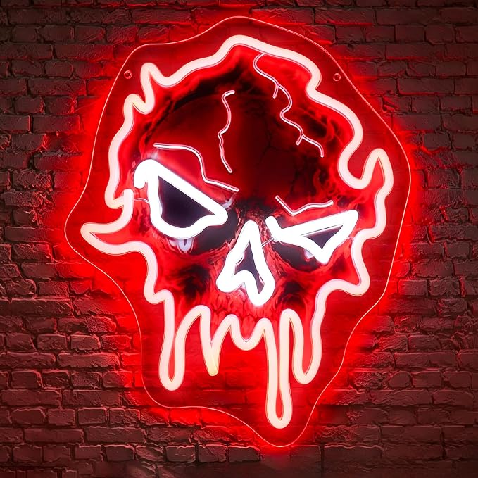 Neon Sign, Skull Neon Signs for Wall Decor LED Signs Neon Light - skull lamp