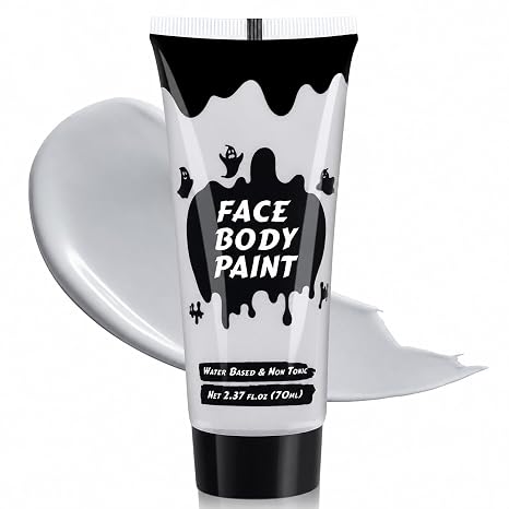 Gray Cream Face Body Paint,Full-Coverage Washable 2.37 Oz Large Tube - sugar skull makeup