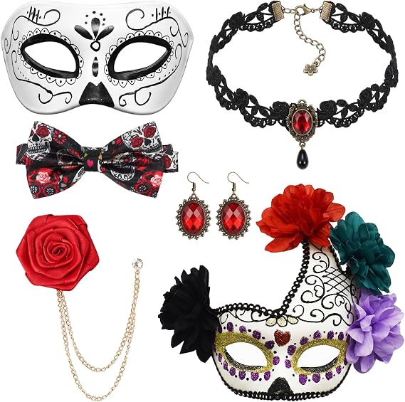 Day of the Dead Costume, Dia De Los Muertos, Halloween Cosplay Accessories - sugar skull makeup