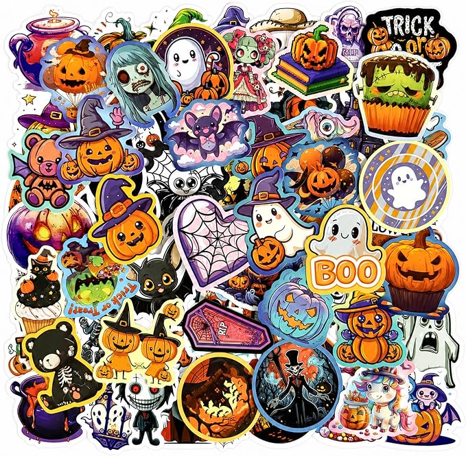 Halloween Stickers 100PCS Party Favors Bulk, Horror Sticker Gifts - skull sticker
