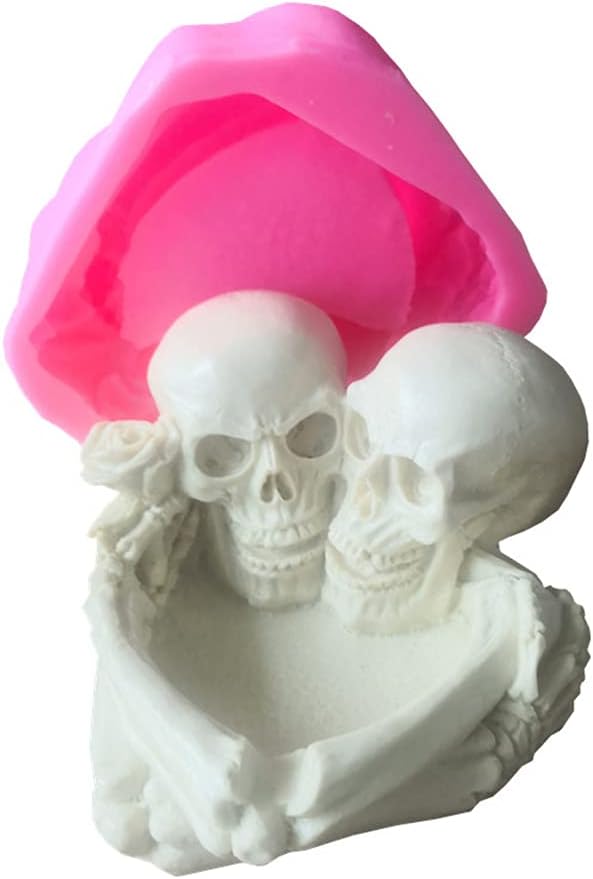 Couple Skull-Shaped Ashtray Mold Jewelry Epoxy Resin Casting Jewelry Tool Making Resin Craft Home Decoration Epoxy Ashtray Silicone - skull ashtray