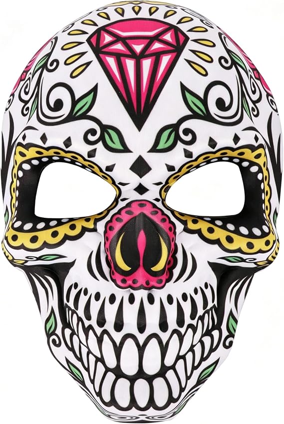 Sugar Skull Mask, Day of The Dead Costume for Adult Halloween - sugar skull costume
