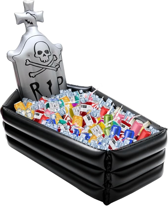 44 Inch Halloween Inflatable Tombstone Coffin Drink Cooler Party Supplies - skull inflatable