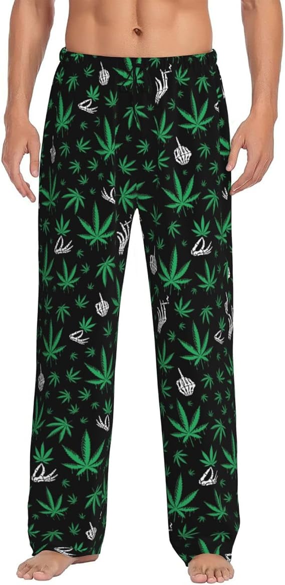 Funny Mens Pajama Pants Soft PJ Pant for Men Sleep Lounge Bottom - skull pajamas