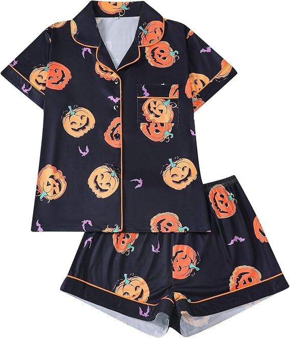Halloween Pajamas Women Sexy Pjs Set Matching Pants Skull Costumes Adult Clothes For Family Couples Dress - skull pajamas