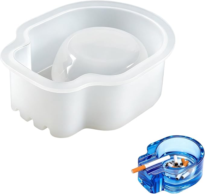 Reusable Skull Ashtray Silicone Mold for Resin Casting - skull ashtray