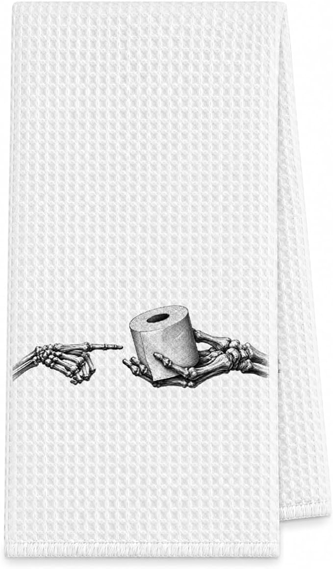 Skeleton Hands Toilet Paper Halloween Bathroom Hand Towel - skull toilet paper