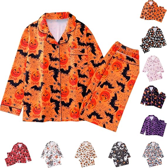Halloween Pajamas Women Matching Pajama Tops & Pants Skull Costumes Clothes Adult For Family Couples - skull pajamas
