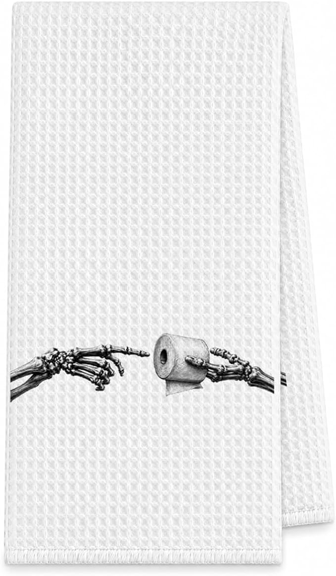 Skeleton Hands Toilet Paper Gothic Halloween Hand Towel - skull toilet paper