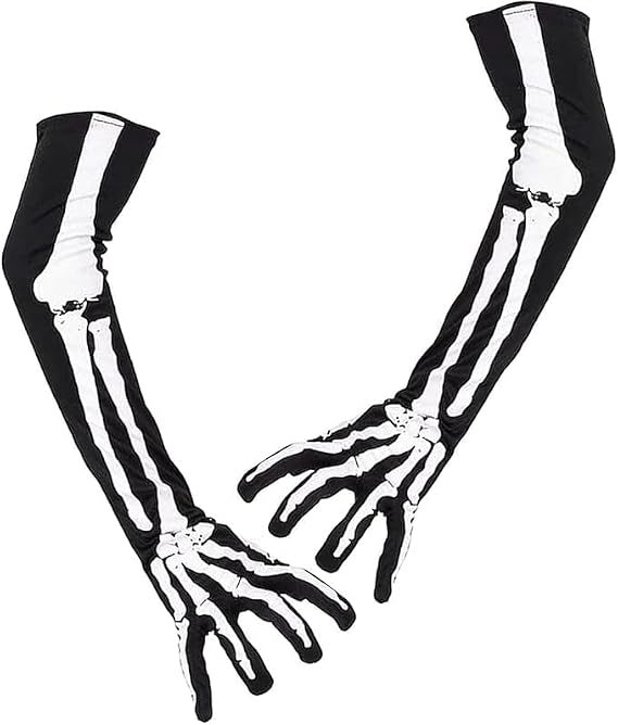 Halloween Skeleton Gloves Full Finger Gloves Cosplay Accessories - sugar skull costume