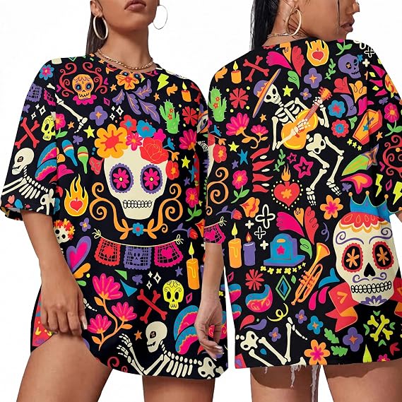 Dia De Los Muertos T-Shirt Skeleton Tshirt for Women Day of The Dead Shirt - skull tshirt