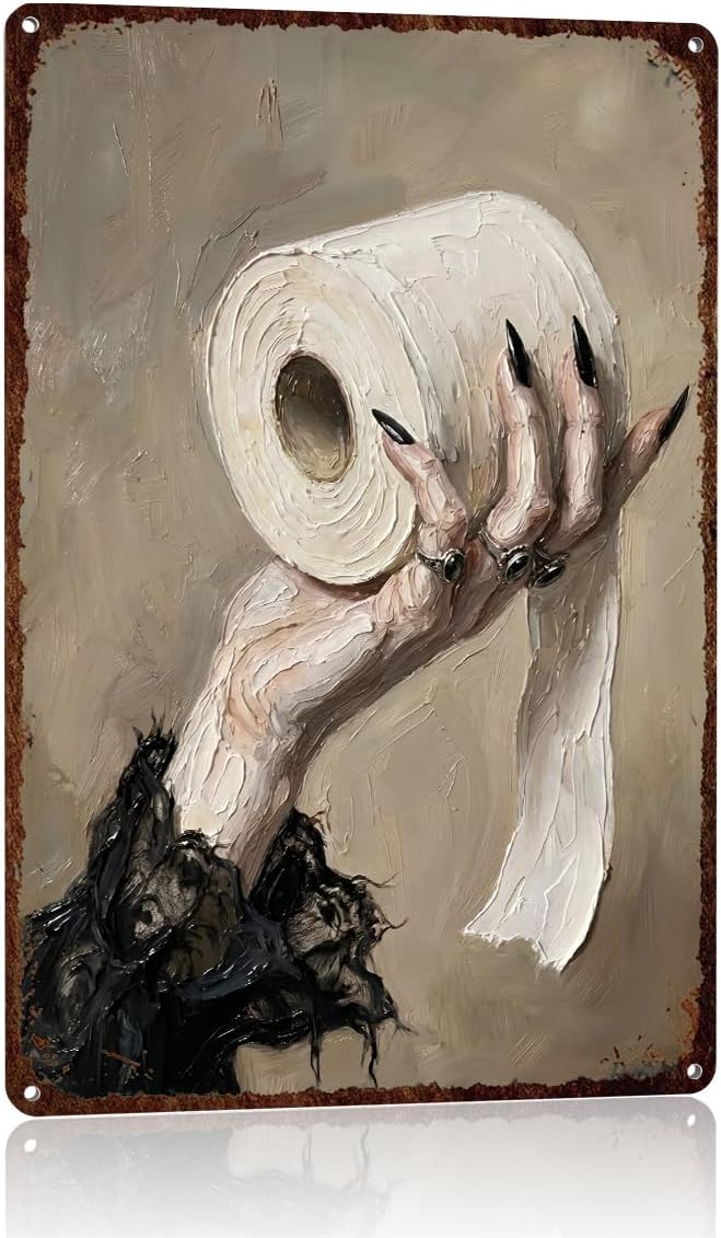 Halloween Bathroom Decorations Witch Wall Art Witch Toilet Paper Wall Decor - skull toilet paper