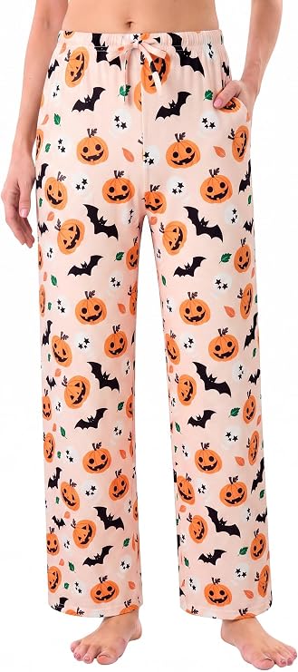 RAISEVERN Christmas Womens Pajama Pants Pjs Bottoms with Pockets - skull pajamas