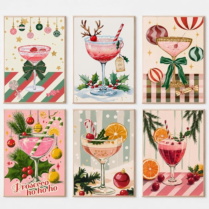 CasaWeave 6 Packs Christmas Paint by Numbers Kit for Adults,Cocktail Adults Paint by Numbers Kits,Watercolor Oil Painting by Number on Canvas Without Frame 10x14inch - skull painting