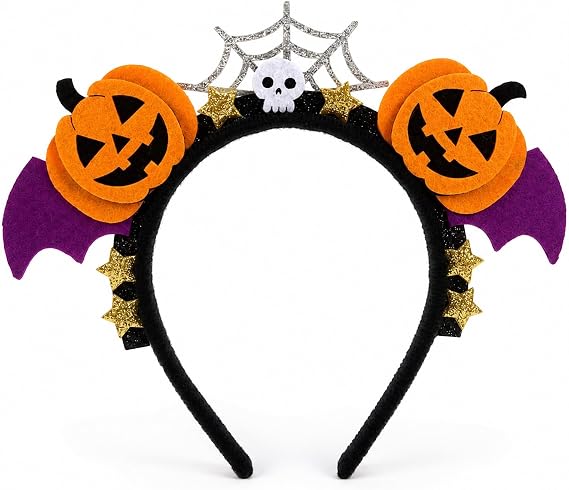 Konsait Halloween Pumpkin Headband for Women Girls, 1 Pack