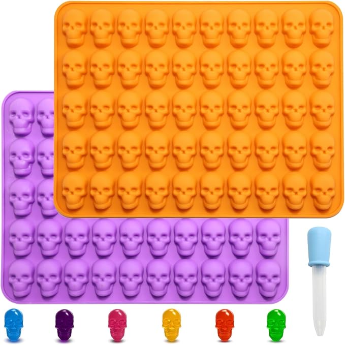 Halloween Skull Ice Cube & Silicone Mold, Candy Chocolate Gummy Molds - skull ashtray