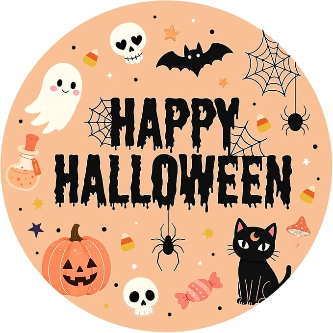 Happy Halloween Stickers, Round Pumpkin Spider Bat Candy Labels, 60pcs for Treat Bags, Party Favors, Classroom Gifts, Trick or Treat Giveaways, Halloween Party Supplies for Kids and Adults - skull sticker