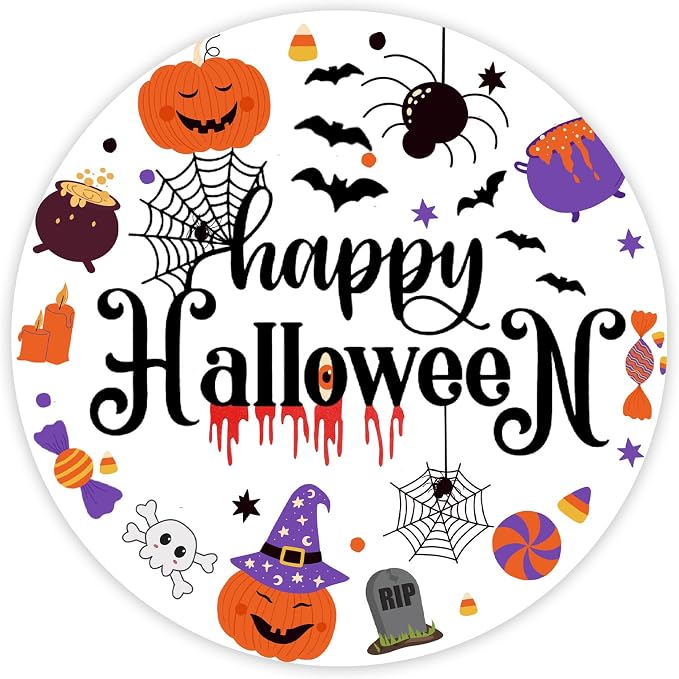 Happy Halloween Stickers, Round Pumpkin Spider Bat Candy Labels, 60pcs for Treat Bags, Party Favors, Classroom Gifts, Halloween Party Supplies for Kids and Adults - skull sticker