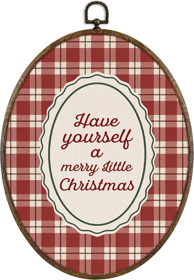 KFXHANGD Vintage Merry Christmas Oval Wall Art, Trendy Christmas Wall Decor - skull wall art