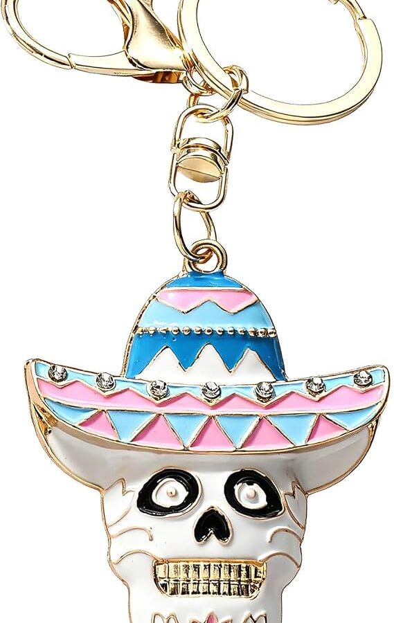 Halloween Sugar Skull Bag Charm Keychain - sugar skull handbags for sale